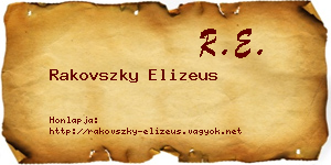 Rakovszky Elizeus névjegykártya